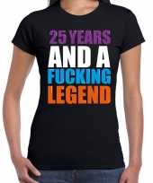 25 year cadeau verjaardag t-shirt zwart voor dames kopen