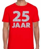 25e verjaardag cadeau shirt rood met zilver voor heren kopen