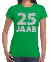 25e verjaardag cadeau t-shirt groen met zilver voor dames kopen