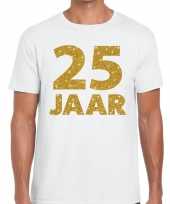 25e verjaardag cadeau t-shirt wit met goud voor heren kopen