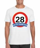 28 jaar verkeersbord t-shirt wit heren kopen