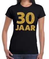 30 jaar fun t-shirt met gouden tekst zwart voor dames kopen