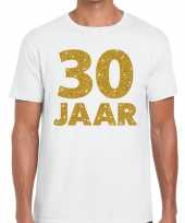 30e verjaardag cadeau t-shirt wit met goud voor heren kopen