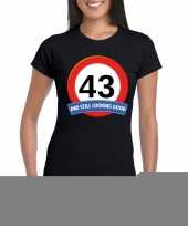 43 jaar verkeersbord t-shirt zwart dames kopen