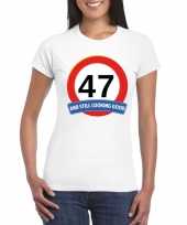 47 jaar verkeersbord t-shirt wit dames kopen
