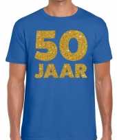 50 jaar fun jubileum t-shirt blauw voor heren kopen
