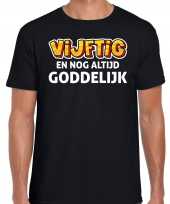 50 jaar verjaardag shirt abraham zwart heren vijftig en goddelijk cadeau t-shirt kopen