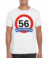 56 jaar verkeersbord t-shirt wit heren kopen