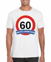 60 jaar verkeersbord t-shirt wit volwassenen kopen