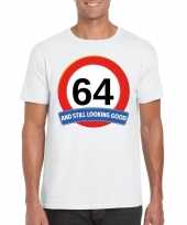 64 jaar verkeersbord t-shirt wit heren kopen