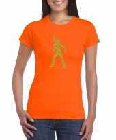 70s 80s disco t-shirt oranje voor dames kopen 10226270