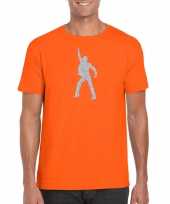 70s 80s disco t-shirt oranje voor heren kopen
