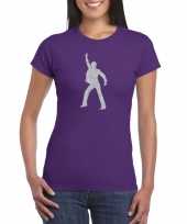 70s 80s disco t-shirt paars voor dames kopen