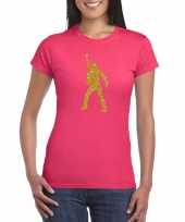 70s 80s disco t-shirt roze voor dames kopen 10226269