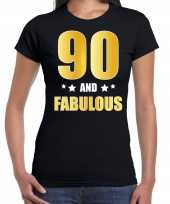 90 and fabulous verjaardag cadeau shirt kleding 90 jaar zwart met goud voor dames kopen