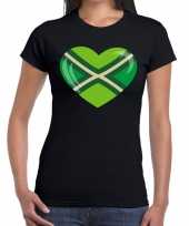 Achterhoeks t-shirt met hart bedrukking zwart voor dames kopen