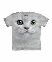 All over print kids t-shirt met witte kat kopen