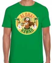 Aloha hawaii shirt beach party outfit kleding groen voor heren kopen