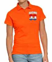 Autocoureur autosport poloshirt racing 33 oranje voor dames kopen