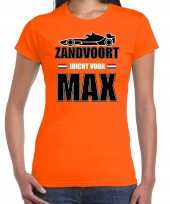 Autocoureur autosport supporter zandvoort juicht voor max t-shirt oranje voor dames kopen 10297191