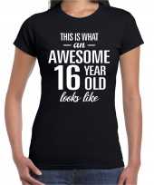 Awesome 16 year cadeau verjaardag t-shirt zwart voor dames kopen