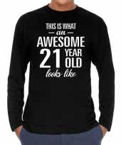 Awesome 21 year verjaardag cadeau t-shirt zwart voor heren kopen 10195944