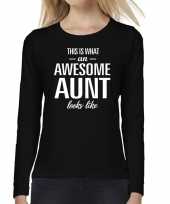 Awesome aunt tante cadeau shirt zwart voor dames kopen