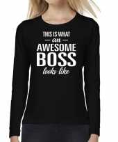 Awesome boss baas cadeau shirt zwart voor dames kopen