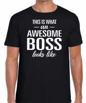 Awesome boss fun t-shirt zwart voor heren kopen