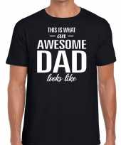 Awesome dad fun t-shirt zwart voor heren kopen