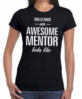 Awesome mentor fun t-shirt zwart voor dames bedankt cadeau voor een mentor kopen
