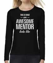 Awesome mentor lerares cadeau shirt zwart voor dames kopen