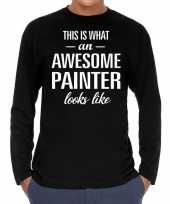 Awesome painter schilder cadeau shirt zwart voor heren kopen