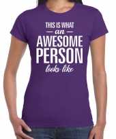 Awesome person cadeau t-shirt paars voor dames kopen