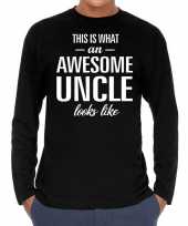 Awesome uncle oom cadeau shirt zwart voor heren kopen