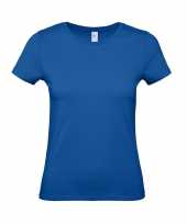 Basic dames shirt met ronde hals blauw van katoen kopen