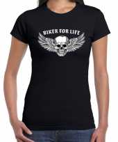 Biker for life motor t-shirt zwart voor dames kopen