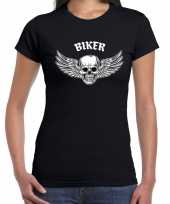 Biker motor t-shirt zwart voor dames kopen