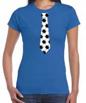 Blauw fan shirt kleding voetbal stropdas ek wk voor dames kopen