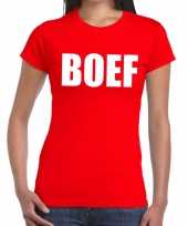 Boef fun t-shirt rood voor dames kopen 10142317