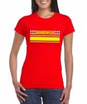 Brandweervrouw shirt rood voor dames kopen