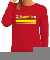 Brandweervrouw sweater trui rood voor dames kopen