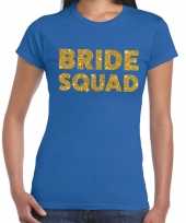 Bride squad fun t-shirt blauw voor dames kopen