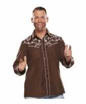 Bruine cowboy blouse voor heren kopen