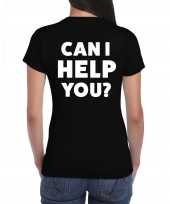 Can i help you t-shirt zwart voor beurzen en evenementen voor dames kopen
