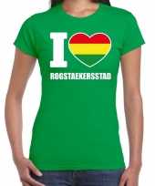 Carnaval i love rogstaekersstad weert t-shirt groen voor dames kopen