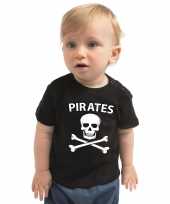 Carnaval piraten t-shirt kostuum zwart voor baby jongen meisje kopen