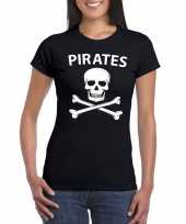 Carnaval piraten t-shirt zwart dames kopen
