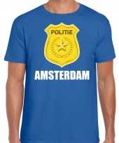 Carnaval shirt outfit amsterdam politie embleem blauw voor heren kopen