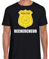 Carnaval shirt outfit politie embleem rechercheur zwart voor heren kopen